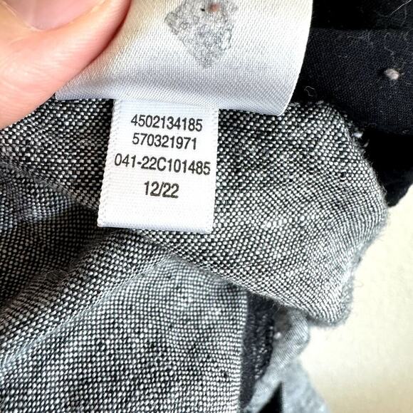 Chico's Women's Large 100% Linen Gray Pull on Pants Cropped Coastal Lagenlook - Picture 6 of 9